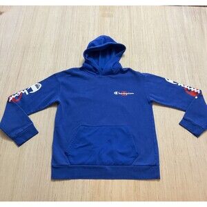 Champions Hoodie Blue Sleeve Logo Big Kids Size XL 18/20